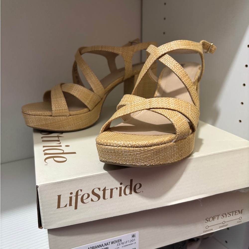 Life Stride Women's Beige Platform Sandals
